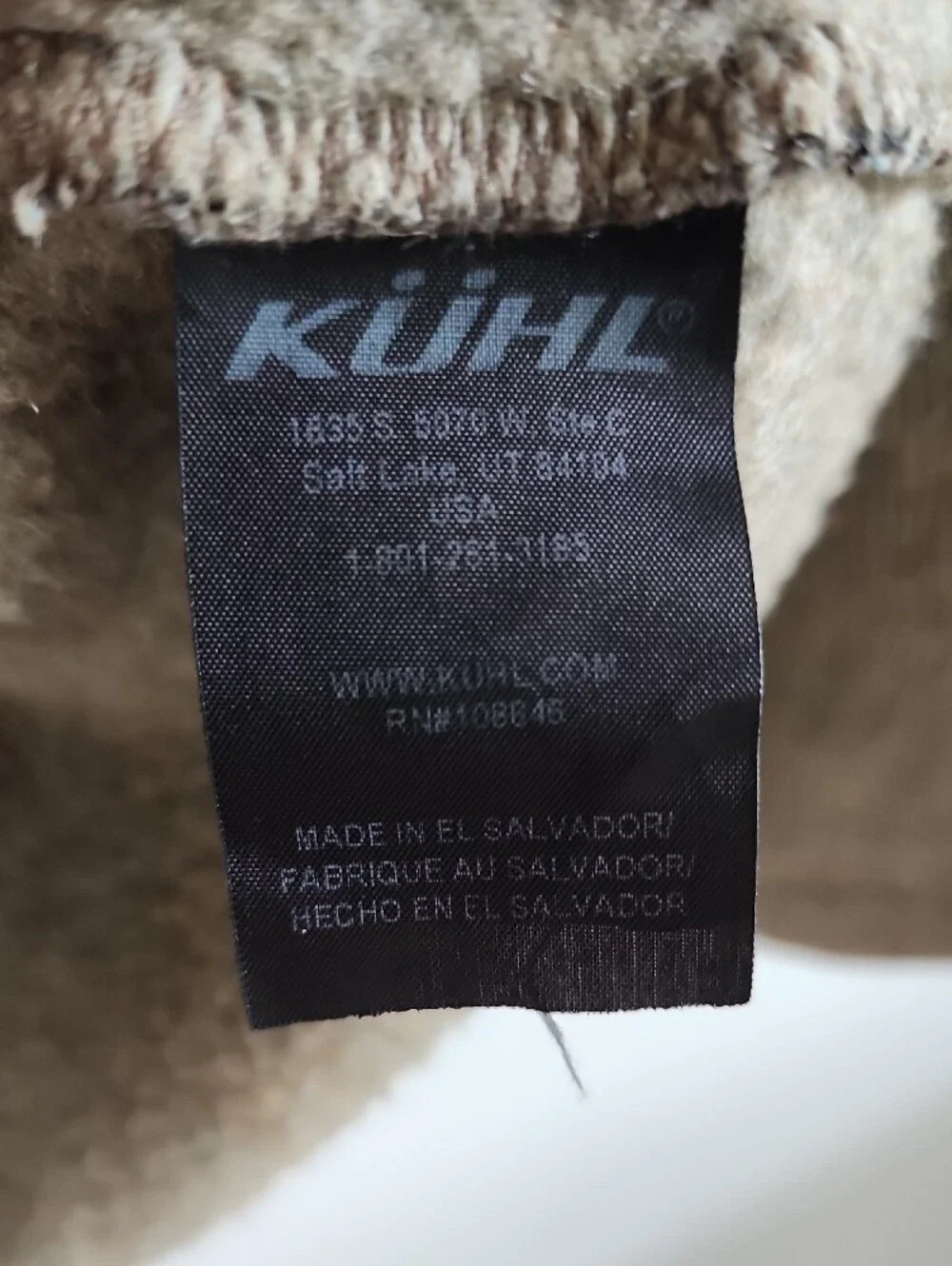 KUHL Europa 1/4 Zip Fleece Sweater Mens Medium Oatmeal Gray Flawed Gorpcore Cozy